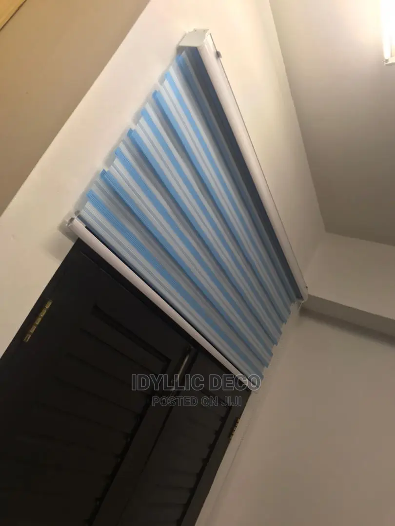 Blue and White Window Blinds Curtains