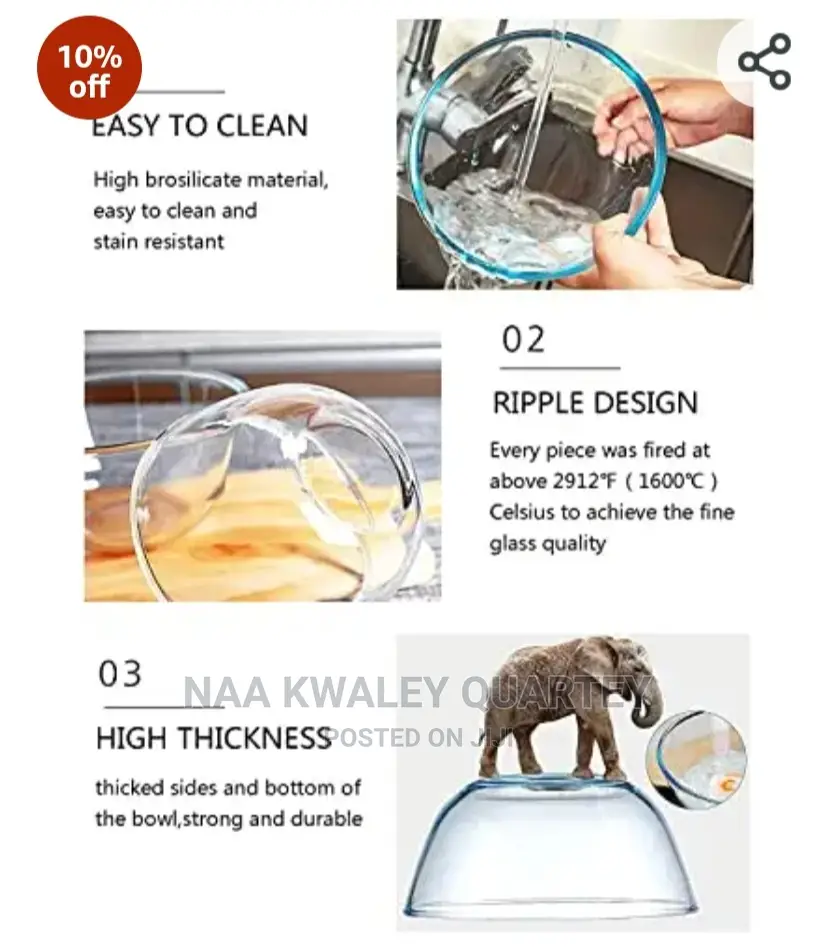 4 Litres Glass Mixing Bowl