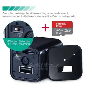 Usb Charger Spy Camera - Black