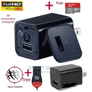 Usb Charger Spy Camera - Black