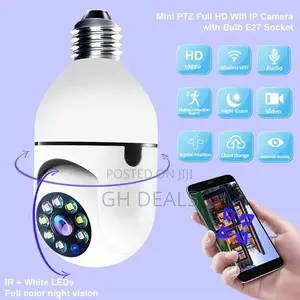 1080P E27 Wifi IP PTZ Security Camera, Color, With Automatic