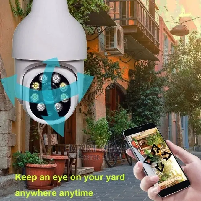 1080P E27 Wifi IP PTZ Security Camera, Color, With Automatic