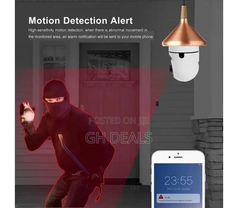 1080P E27 Wifi IP PTZ Security Camera, Color, With Automatic