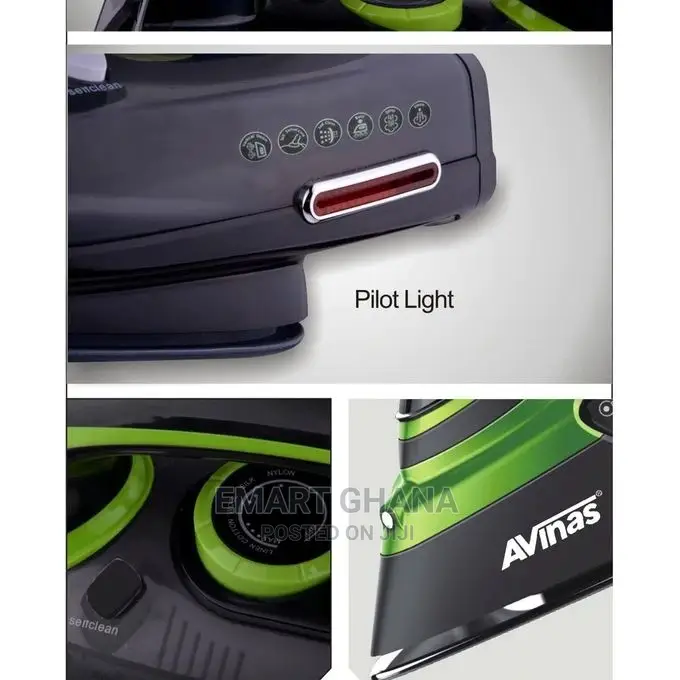 Avinas 3000 Watts - Electric Steam Iron - Black/Green