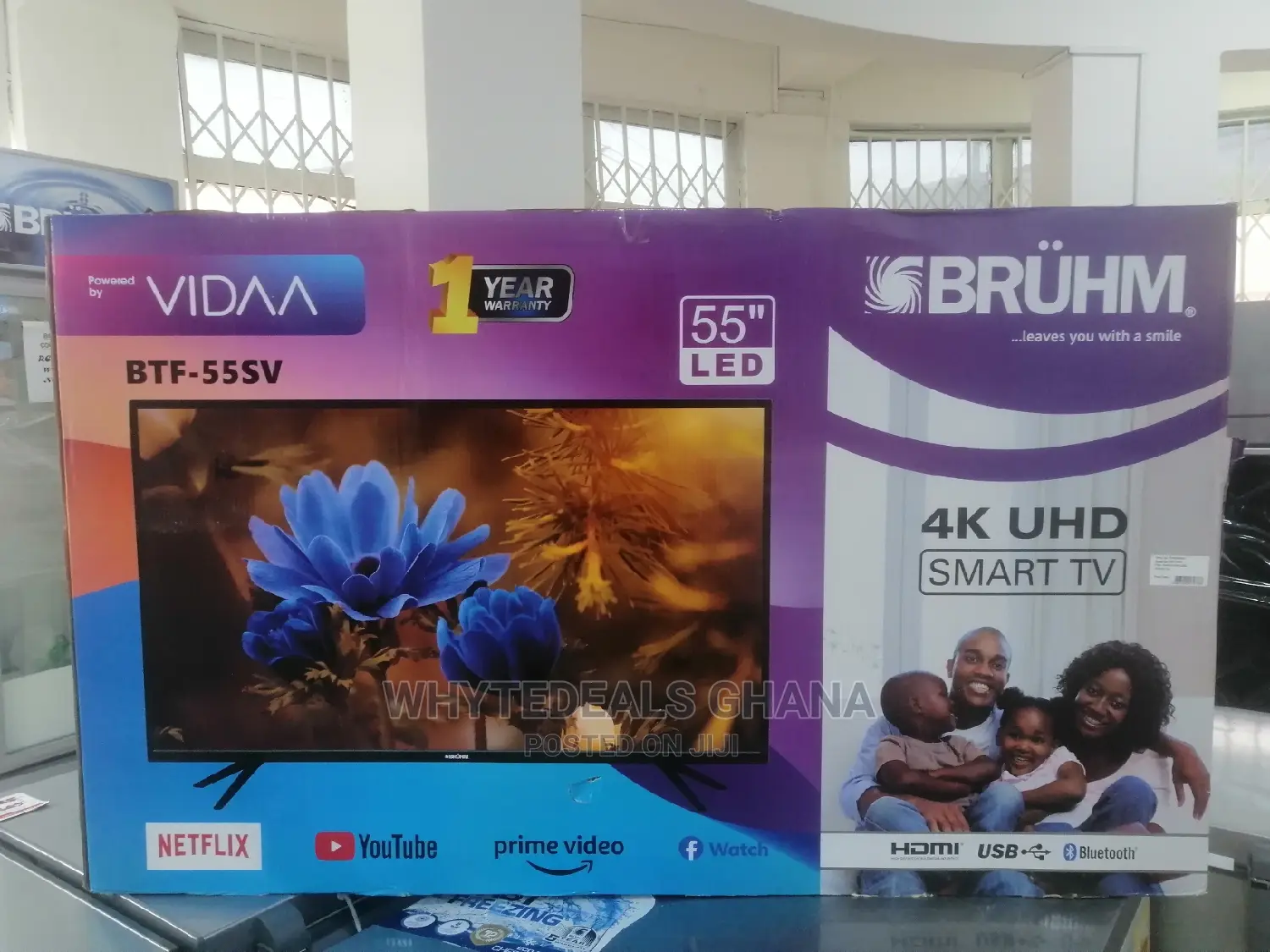55 Inches Bruhm LED Smart 4K Uhd Bluetooth Inbuilt Satellite