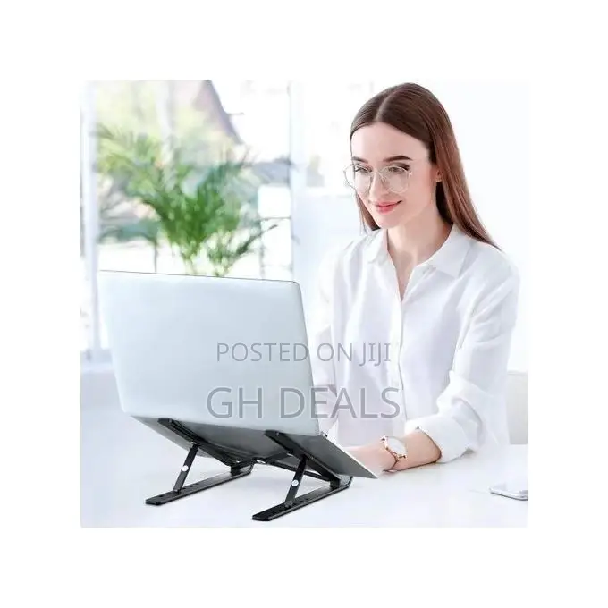 Adjustable Folding Laptop Holder /Stand - Black