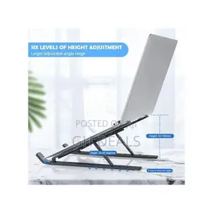 Adjustable Folding Laptop Holder /Stand - Black