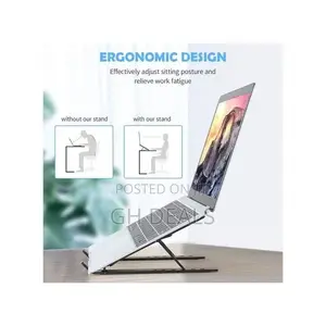 Adjustable Folding Laptop Holder /Stand - Black