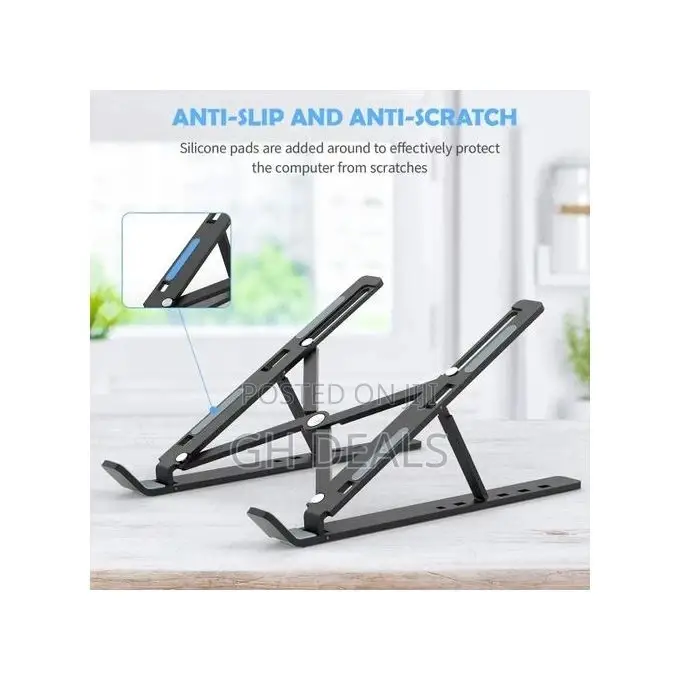 Adjustable Folding Laptop Holder /Stand - Black