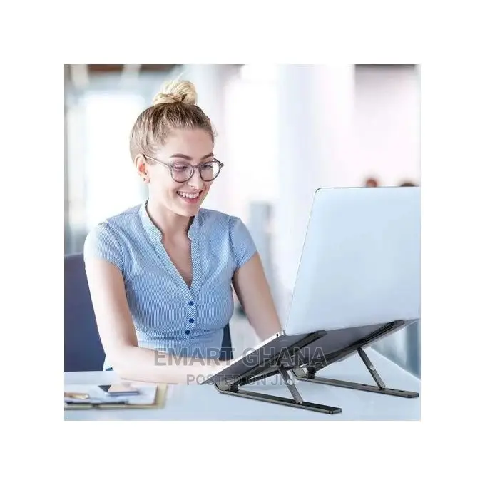 Adjustable Folding Laptop Holder /Stand - Black