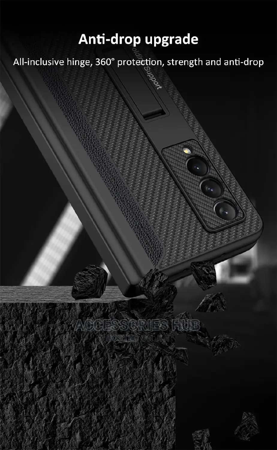 Z Fold 3 Case With Pen Slot and Inbuilt Glass Screen