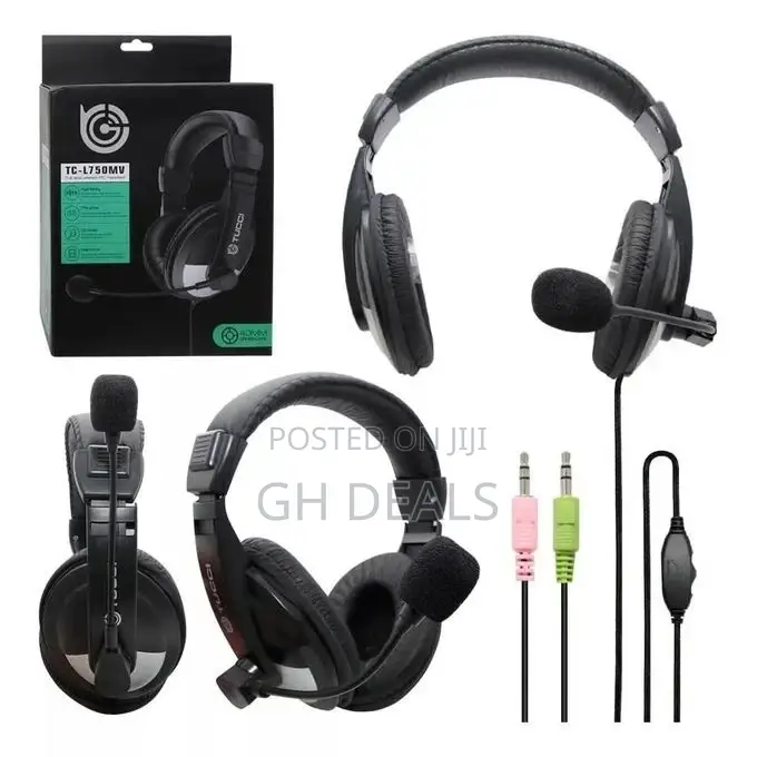 TC-L750MV Stereo PC Gaming Headset With Microphone - Black