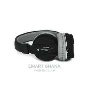 SH SH-12 Wireless Foldable Headphone - Black