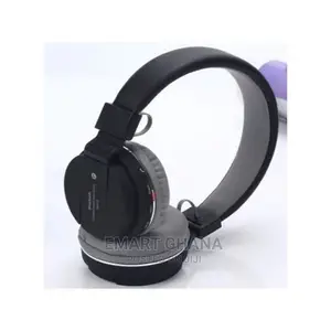 SH SH-12 Wireless Foldable Headphone - Black