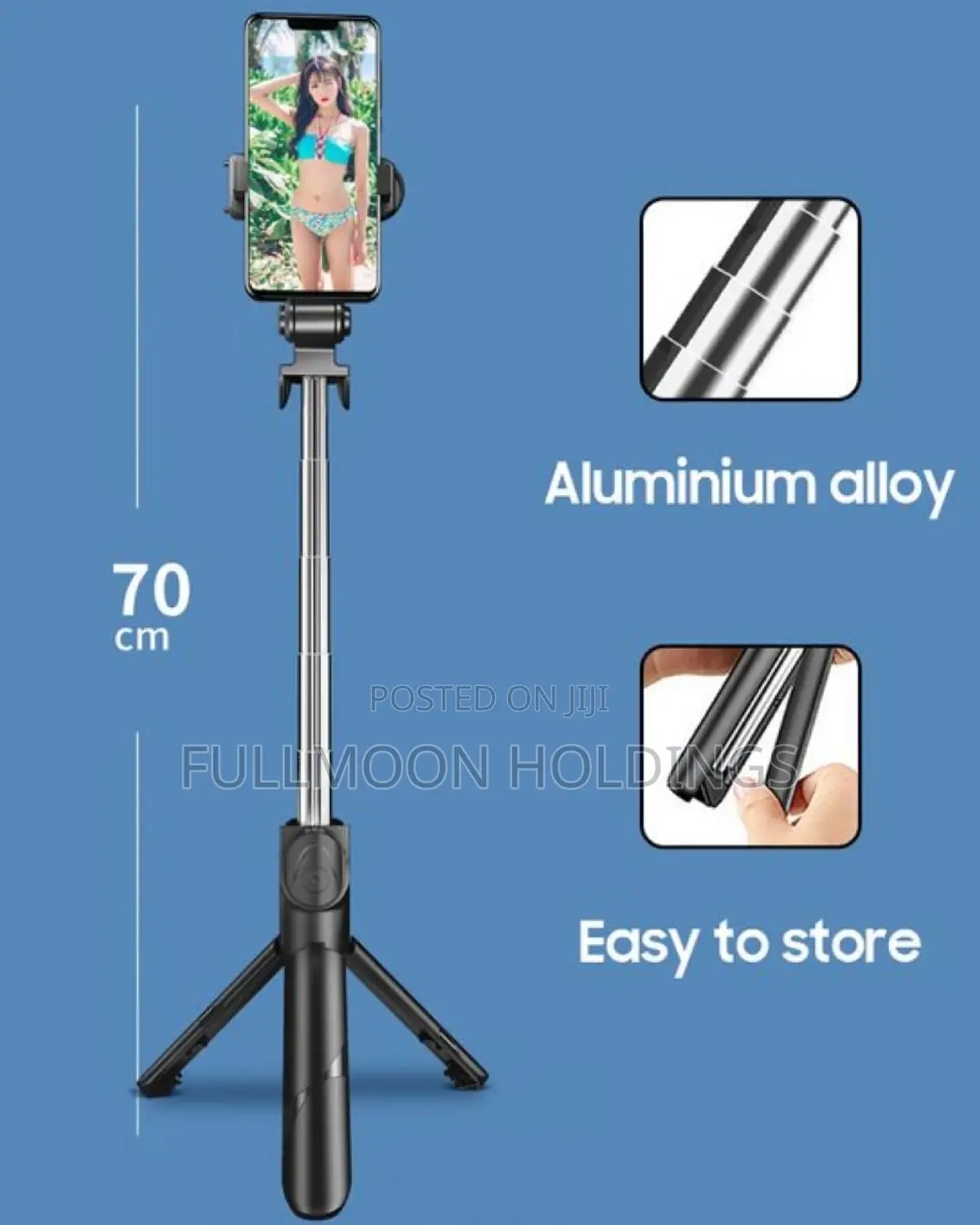 Wireless Bluetooth Selfie Stick - Black