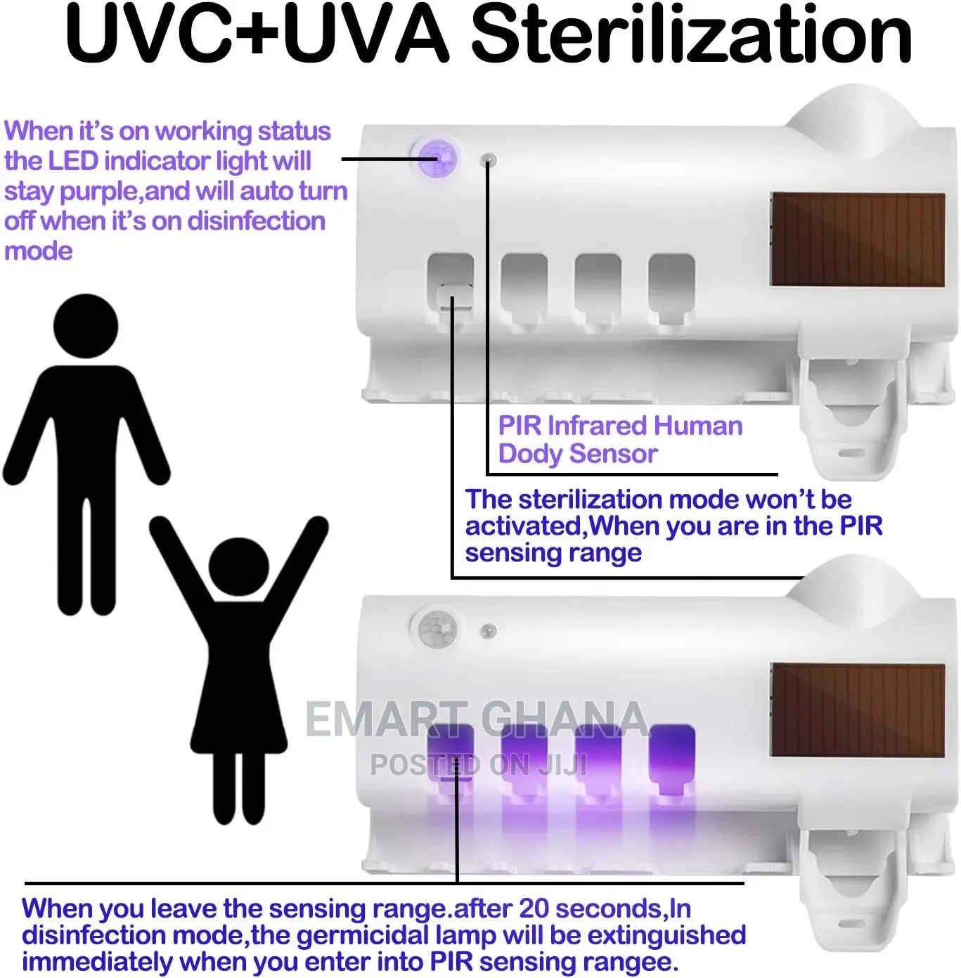 UV Sterilizer Toothbrush Holders Toothpaste Dispensers -