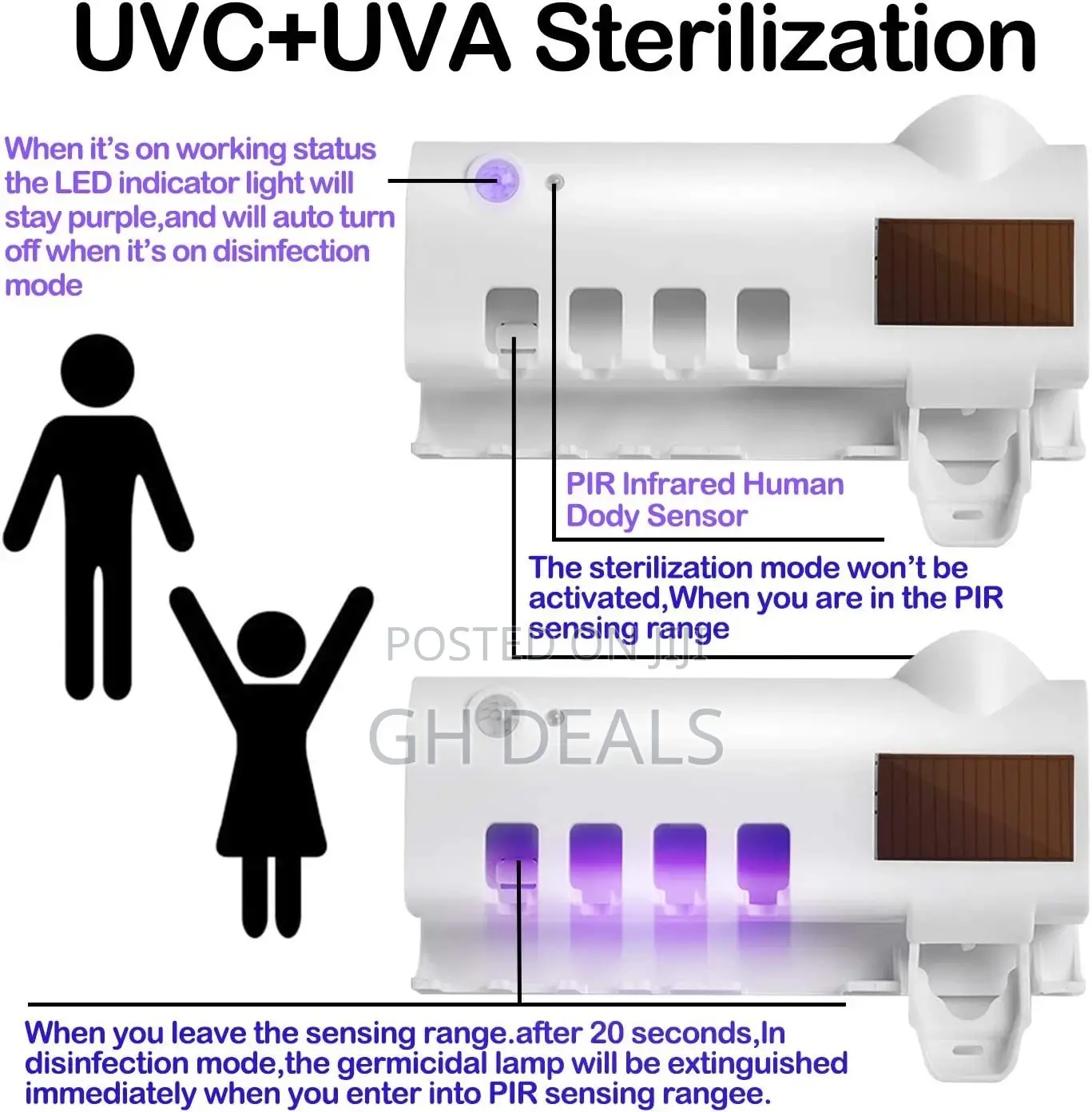 UV Sterilizer Toothbrush Holders Toothpaste Dispensers -