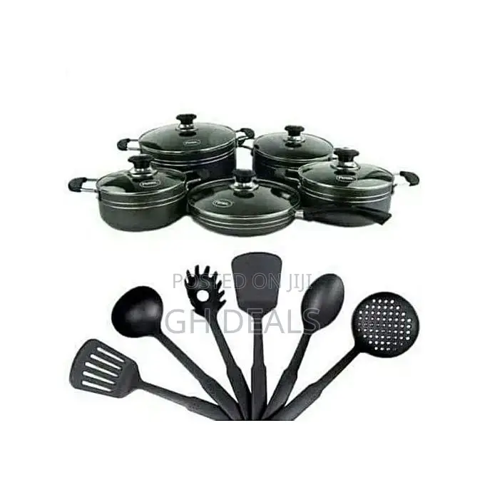 16 Pieces Non-Stick Cookware Set -Black