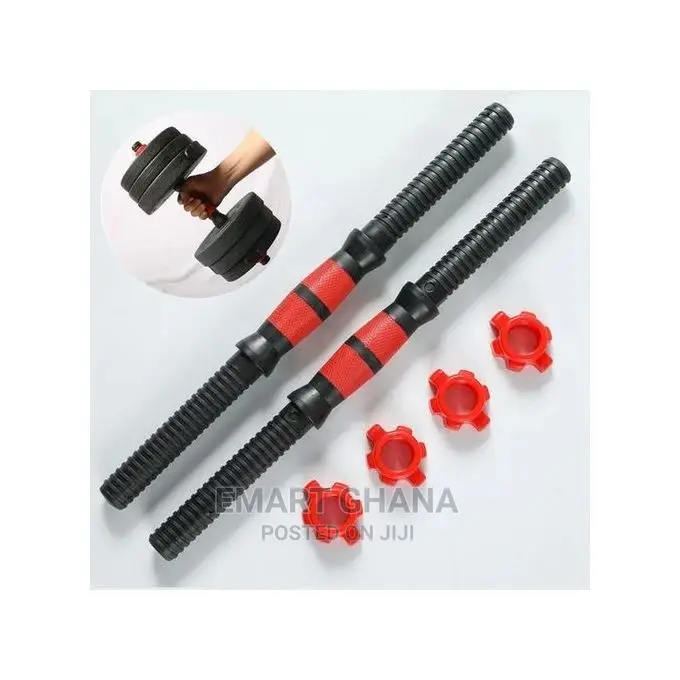 20KG Adjustable Gym Dumbbell Set + Free Barbell Rod - Black