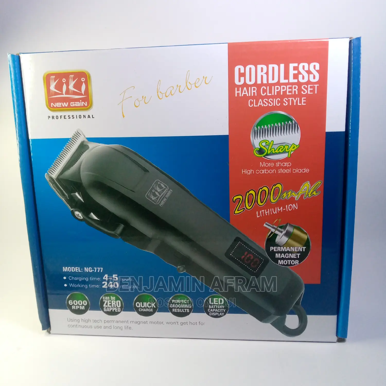 Kiki New Gain Rechargeable Hair Clipper