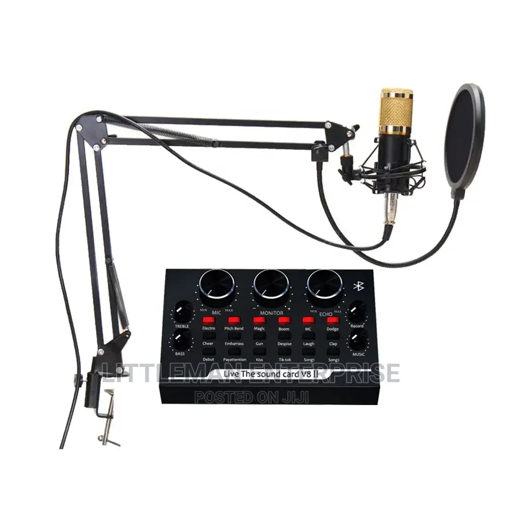Bm800 Recording Microphone With V8 Sound Card Set
