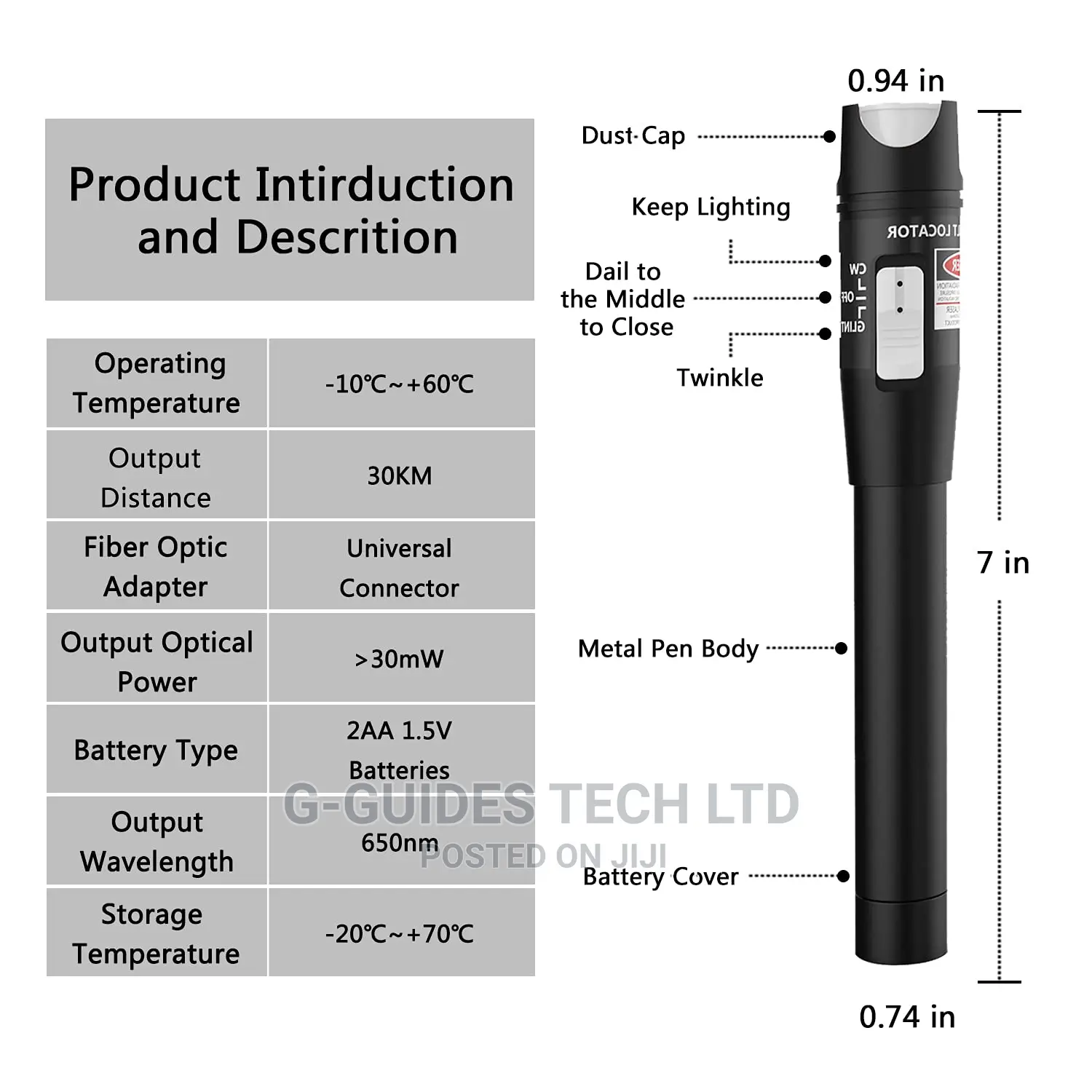 30KM Visual Fault Locator , 30km Fiber Optic Fault Tester