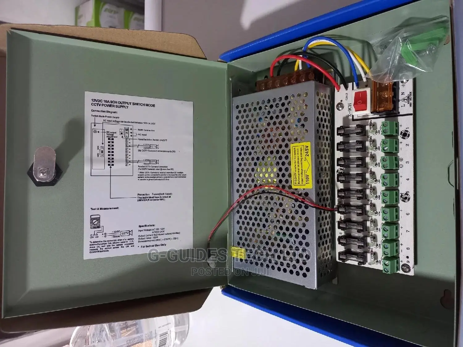 12V 10A CCTV Power Supply 9ch Output