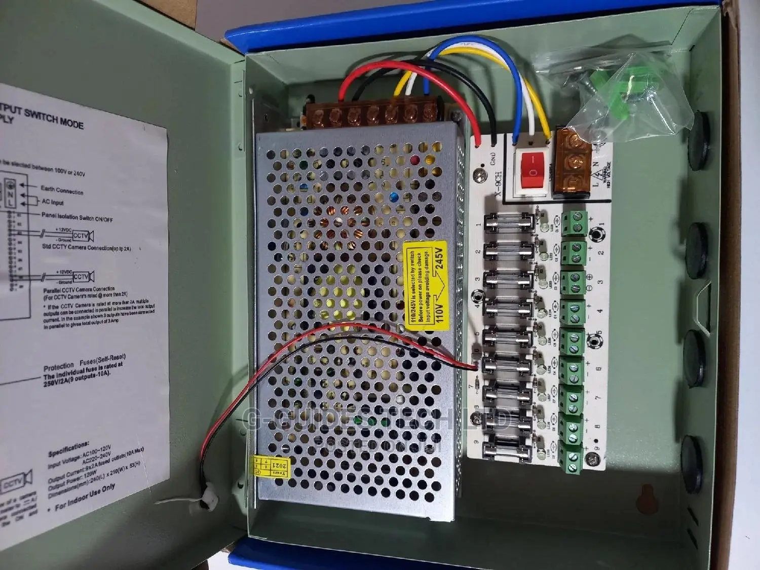 12V 10A CCTV Power Supply 9ch Output