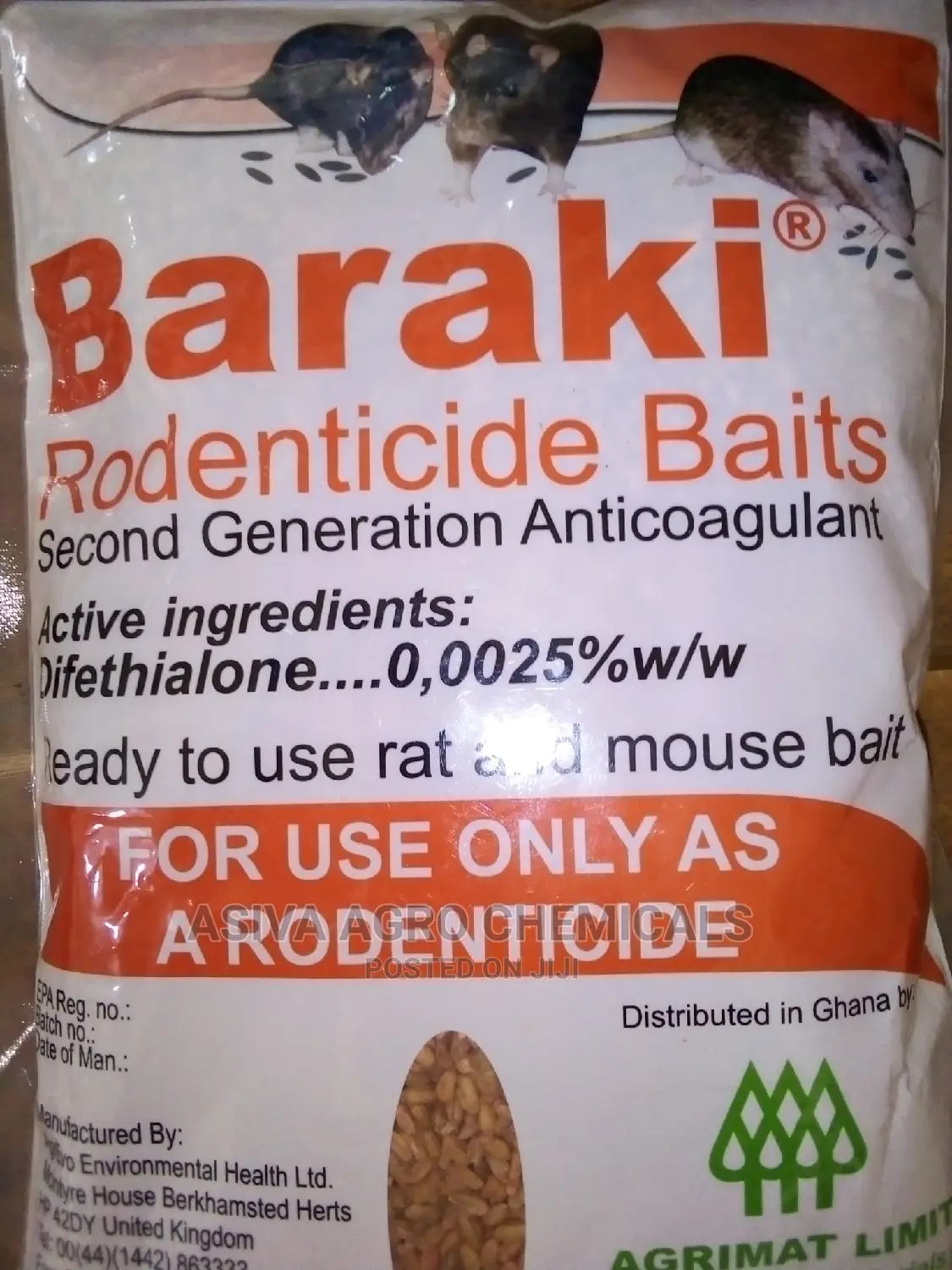 Baraki Rodenticide ( Mouse, Rats, Squirrel) Bait