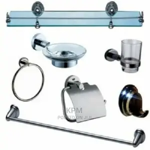 7 in 1 Bathroom Accessories Metallic Chrome