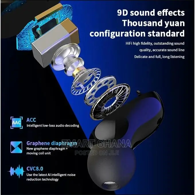 Bluetooth 5.0 TWS In-Ear Earphones, Wireless Earbuds - B