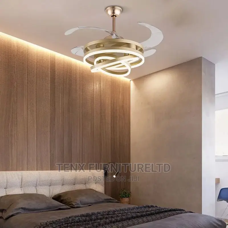 Ceiling Fan 42-Inch (Chandelier Foldable) With Remote .