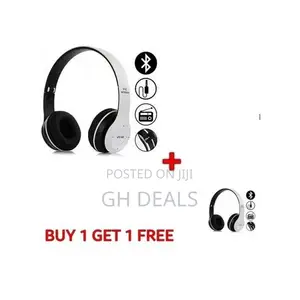 P47 Wireless Bluetooth Headphone Buy 1 Get 1 Free - White