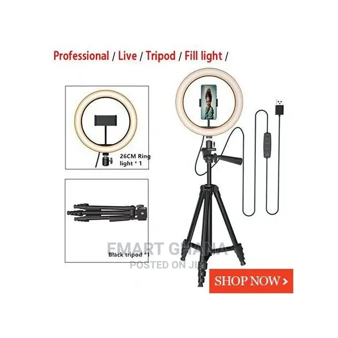 10'' Ring LED Light With Phone Tripod Stand for Youtube