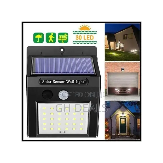 30 LED Solar Powered Wall Light Sensor Outdoor Security Lamp