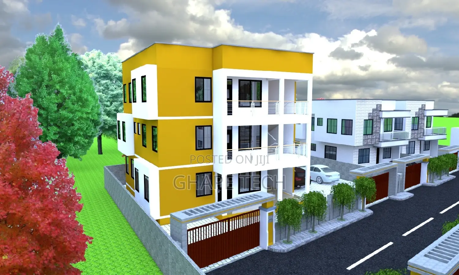 Aparment Design of 2 Bedroom and Single Rooms
