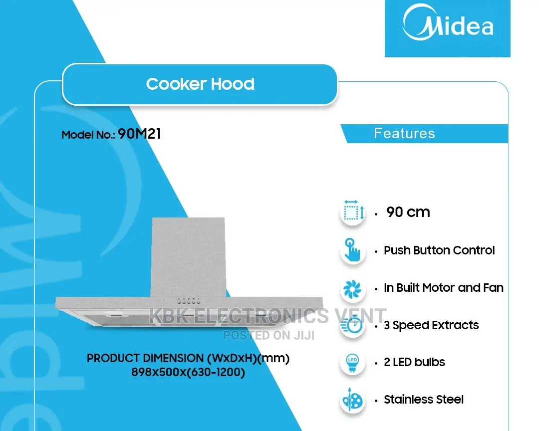 Midea T-Shape 90CM Hood Extractor