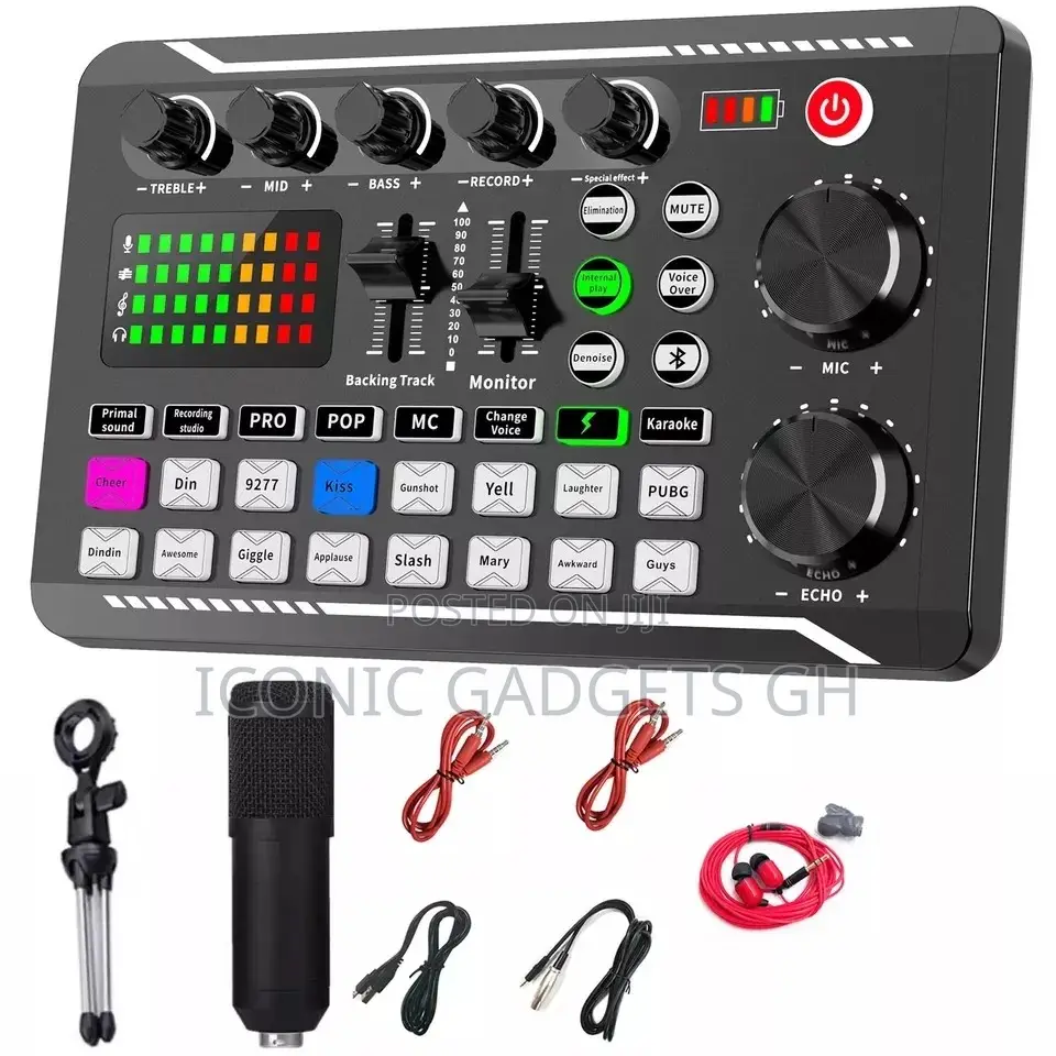 Livestreaming Sound Card Kit With Condenser Microphone Set