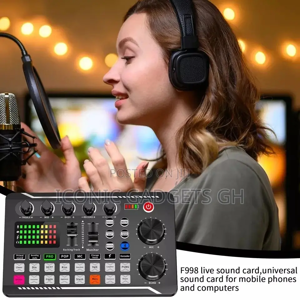 Livestreaming Sound Card Kit With Condenser Microphone Set
