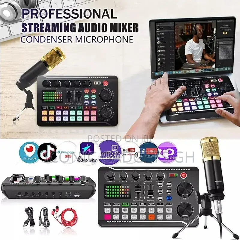Mixer, Portable ALL-IN-ONE Audio Studio Mixer Interface