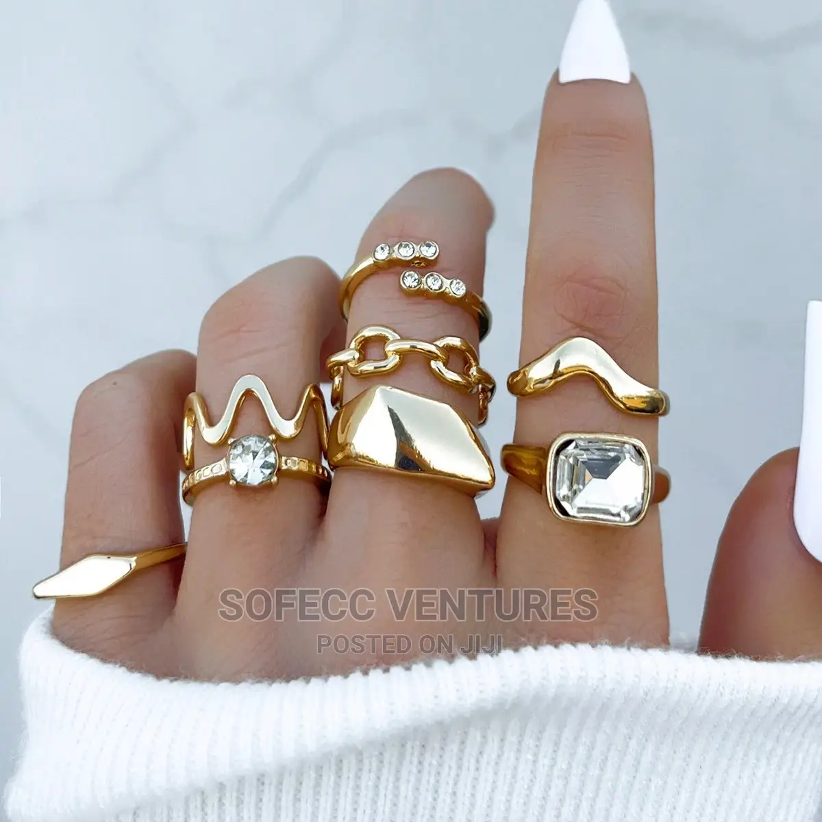 8-Piece Set Luxury Simple Rings