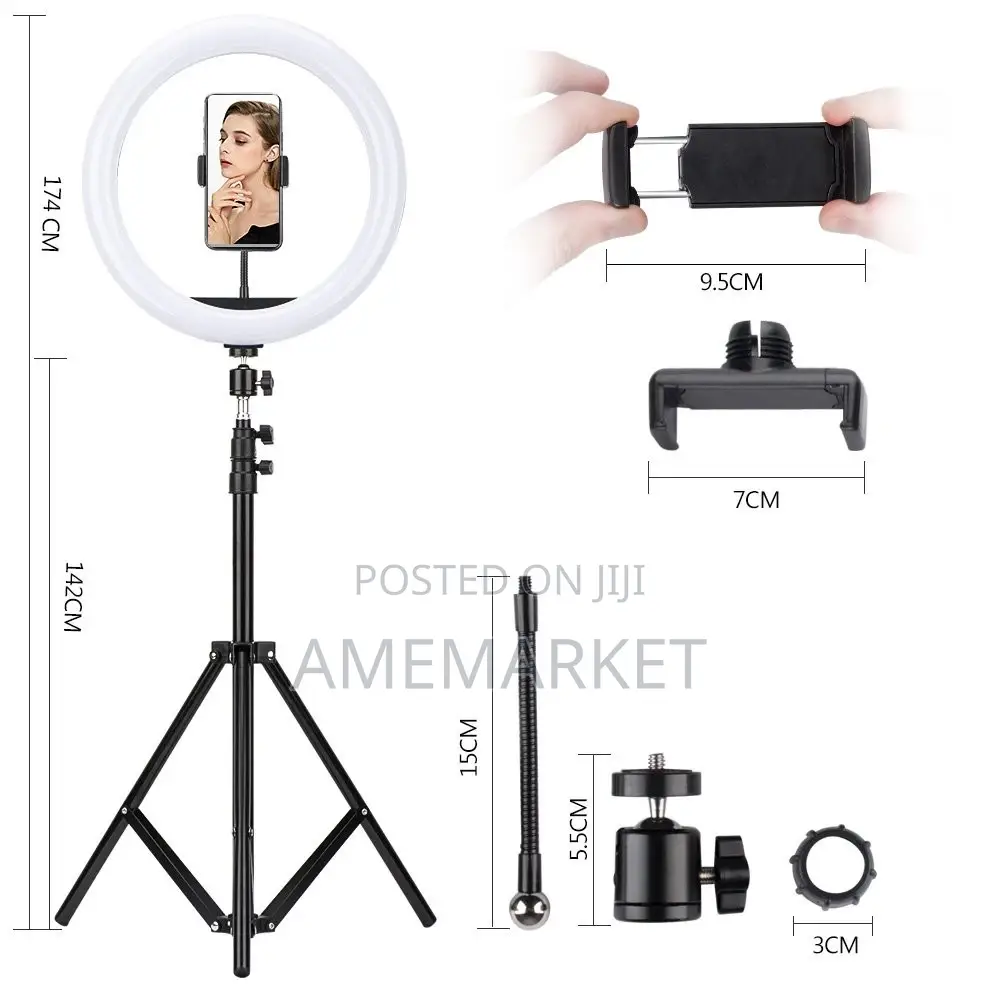 Phone Holder for Ring Light. Make-Up, Live Recording Video