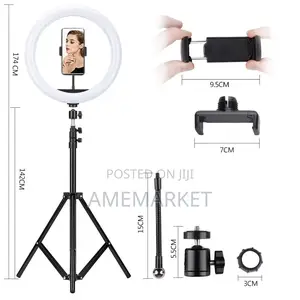 Phone Holder for Ring Light. Make-Up, Live Recording Video