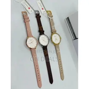 Curren 3-In-1 Leather Wrist Watch - Multicolour