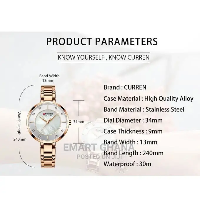 Curren 9051 Woman Quartz Watch Fashion Casual Stainless