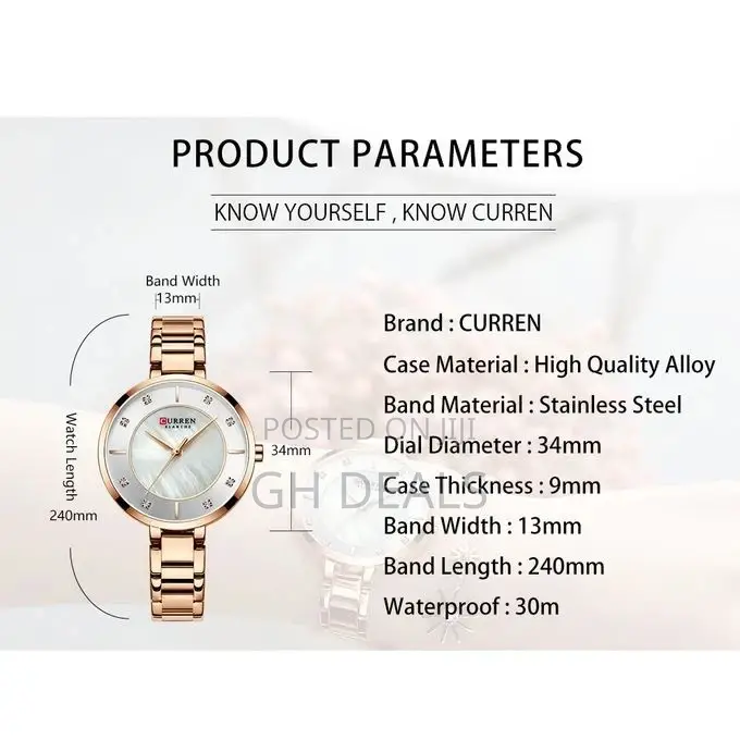 Curren 9051 Woman Quartz Watch Fashion Casual Stainless