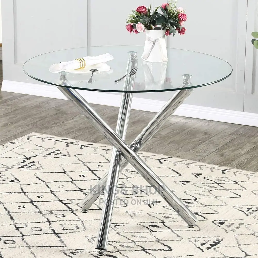 Executive Round Glass Table Console