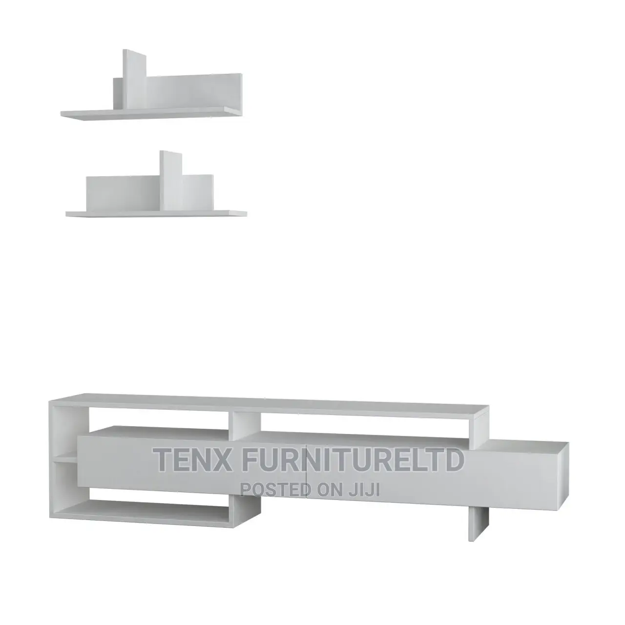 TV STAND (2 Piece Suspending Shelves ) WHITE