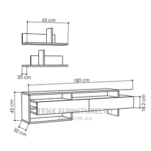 TV STAND (2 Piece Suspending Shelves ) WHITE
