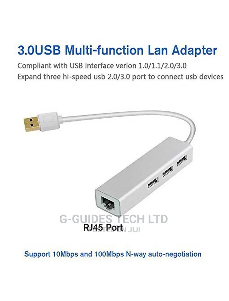 3-Port 3.0 Usb Hub and Type-C Ethernet Adapter